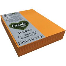A4 80gsm Trophee Paper Fluoro Orange x 500's Pack DP15740
