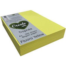 A4 80gsm Trophee Paper Fluoro Yellow x 500's Pack DP15741