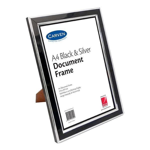 A4 Document Frame Black & Silver AOQFBLKSILVA4