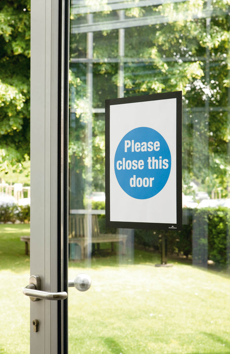 A4 Duraframe Durable Self Adhesive Poster / Sign Holder, Black - 2's Pack AO487201