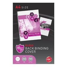 A4 Gloss White Binding Cover 250gsm x 100 AOBCG250W100