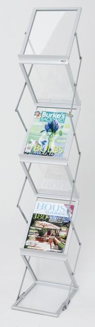 A4 Literature Display Stand 6 Trays - Alloy & Acrylic LXDR1003