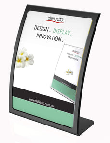 A4 Menu / Sign Holder Curved Front - Black / White Black LX2304B