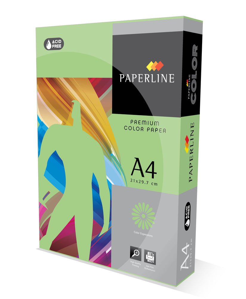 A4 Paperline Green / Lagoon Coloured Paper, 80gsm, 210mm x 297mm, 500 ...
