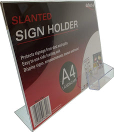 A4 Portrait Slanted Sign / Menu Holder & Business Card Holder LX47321