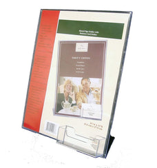 A4 Portrait Slanted Sign / Menu Holder & Business Card Holder LX47421