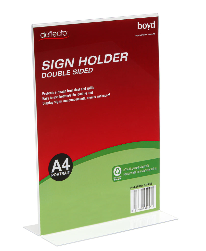 A4 Recycled Clear Menu / Sign Holder, Double Sided, Portrait | Brochure ...