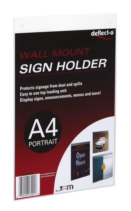 A4 Wall Sign / Menu Holder - Portrait LX47001/AO47580