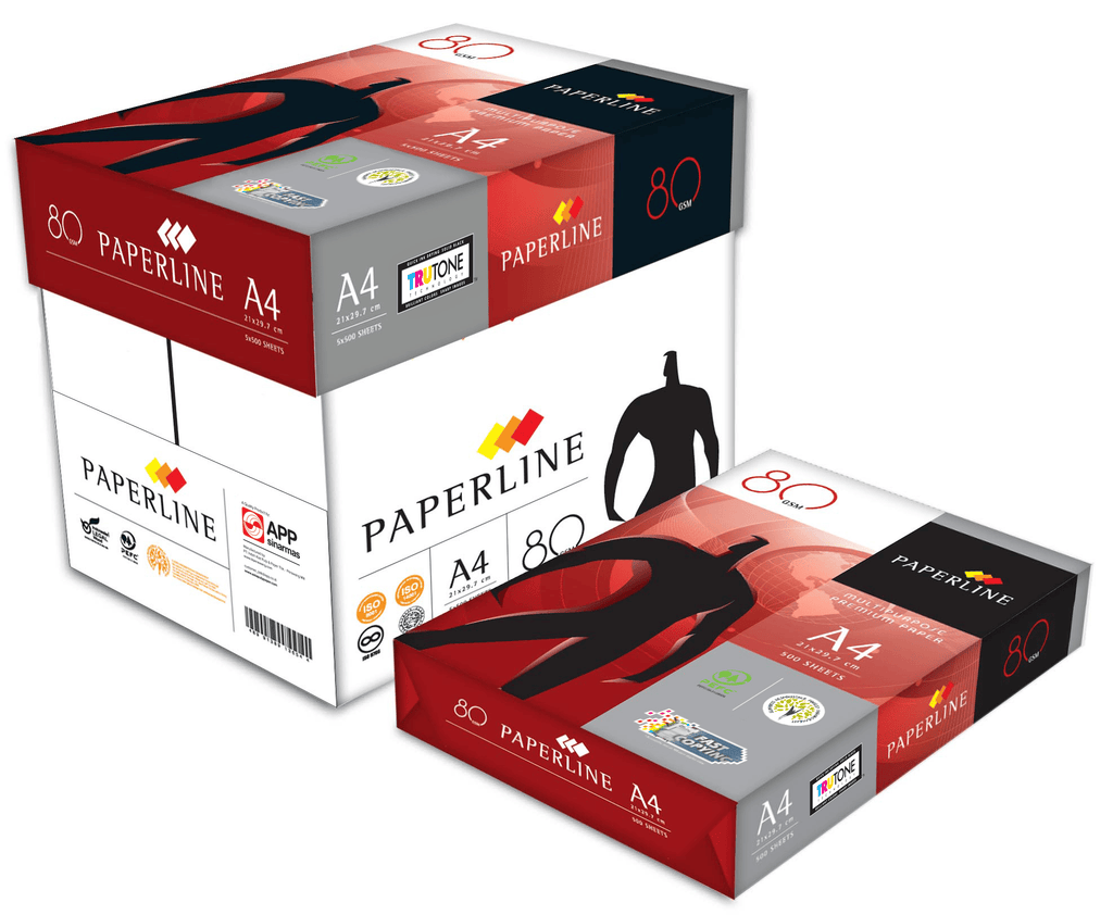 A4 White 80gsm Paperline Multipurpose Paper, Box x 5 Reams of 500 Shee ...