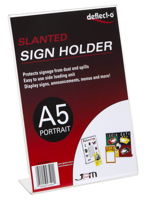 A5 Menu / Sign Holder Slanted Portrait LX47501/AO47564