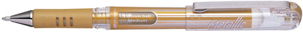 Pentel Hybrid Gel Grip Dx Gell Roller Pen Stick K230 1.0mm Gold - Pack of 12