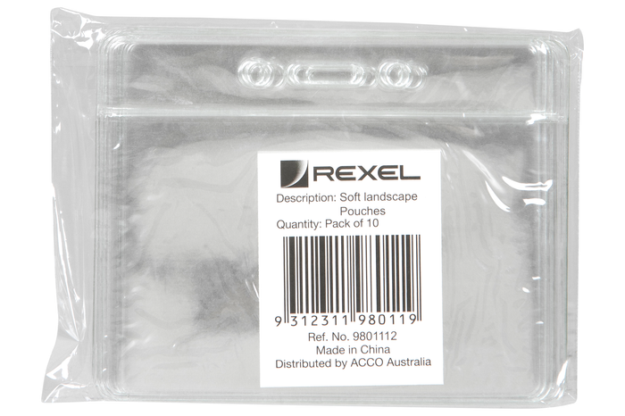 Rexel Id Pouch Soft Landscape 94mm x 78mm, 10 Pack