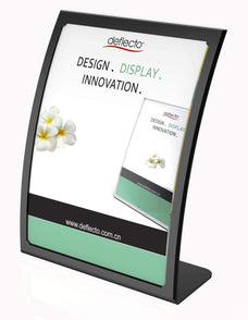 A6 Menu / Sign Holder Curved Front - Black / White Black LX2306B