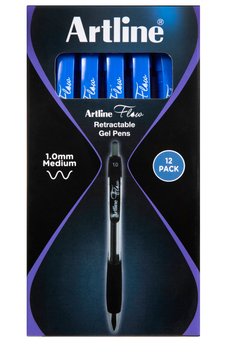 Artline Flow Retractable Ballpoint Pen Blue 12'pack