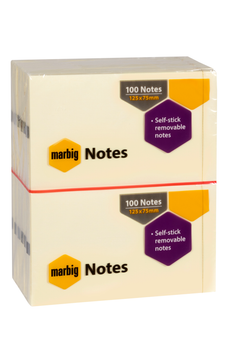 Marbig Sticky Notes 75 x 125mm x 12's Pack