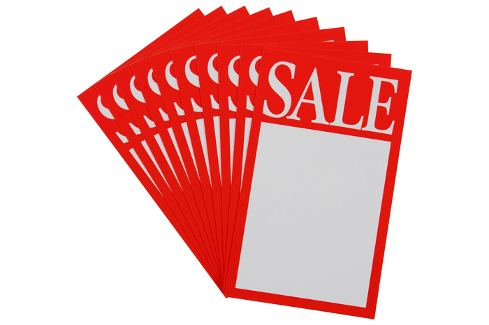 QuikStik Display Tickets 'SALE' 75 x 125mm x 10's