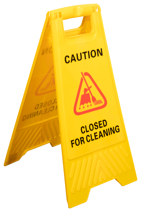 Cleanlink CLOSED FOR CLEANING Safety Sign, Yellow