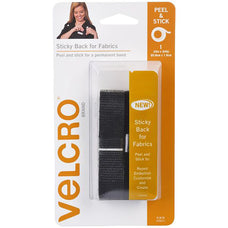 Velcro 19mm x 60cm Black Fabric Strips