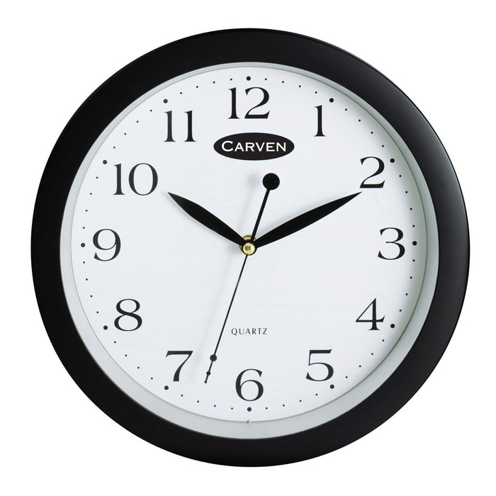 Carven Quartz Wall Clock 300mm Black