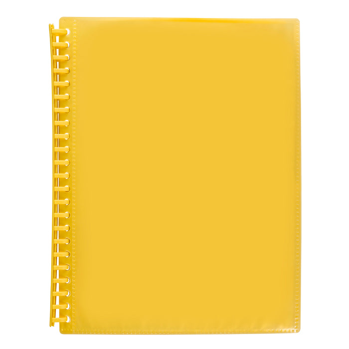 Marbig A4 20 Pocket Insertable Cover Refillable Display Book, Yellow Cover