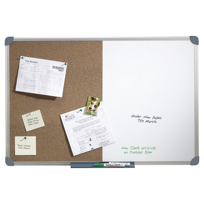 Dualboard - Corkboard & Whiteboard 600mm x 900mm