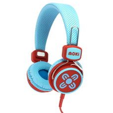 Moki Kid Safe Headphones Volume Limited Over Ear - Blue/Red