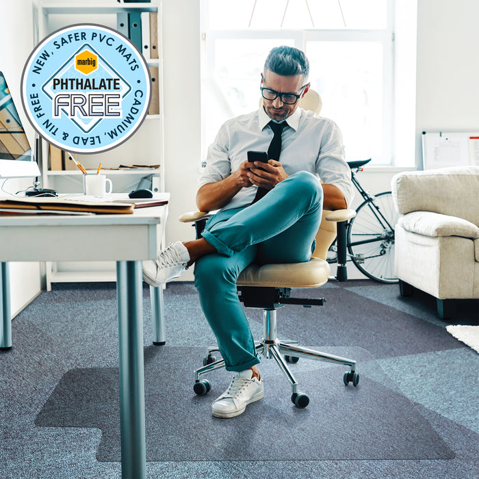 Marbig PVC Low Pile Chairmat 1140 x 1340mm