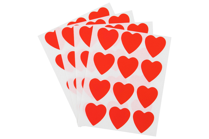 Quikstik Red Heart Labels 22mm