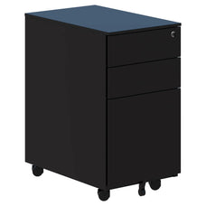 Accent Steel Mobile Pedestal Filing Cabinet, Slim 600H x 300W x 500D mm, Black AT5795-1312055