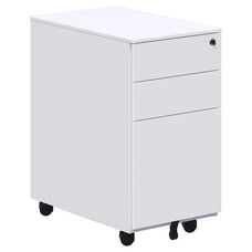 Accent Steel Mobile Pedestal Filing Cabinet, Slim 600H x 300W x 500D mm, White AT5795-1312468