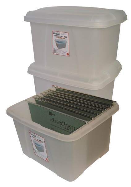 ACCO Office Storage / Suspension File Box - Clear Case / Clear Lid AO8009813