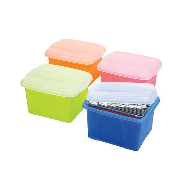 ACCO Office Storage / Suspension File Box - Lime Case / Clear Lid AO808404