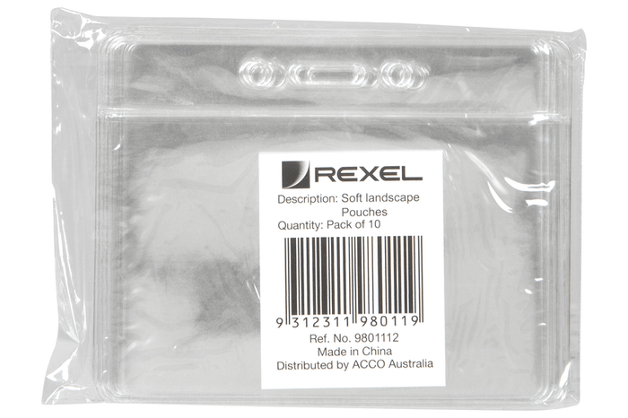 ACCO Rexel Id Pouch Soft Landscape 94mm x 78mm, 10 Pack