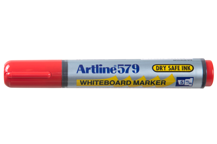 Artline 579 Whiteboard Marker 5mm Chisel Nib Red x 12's pack