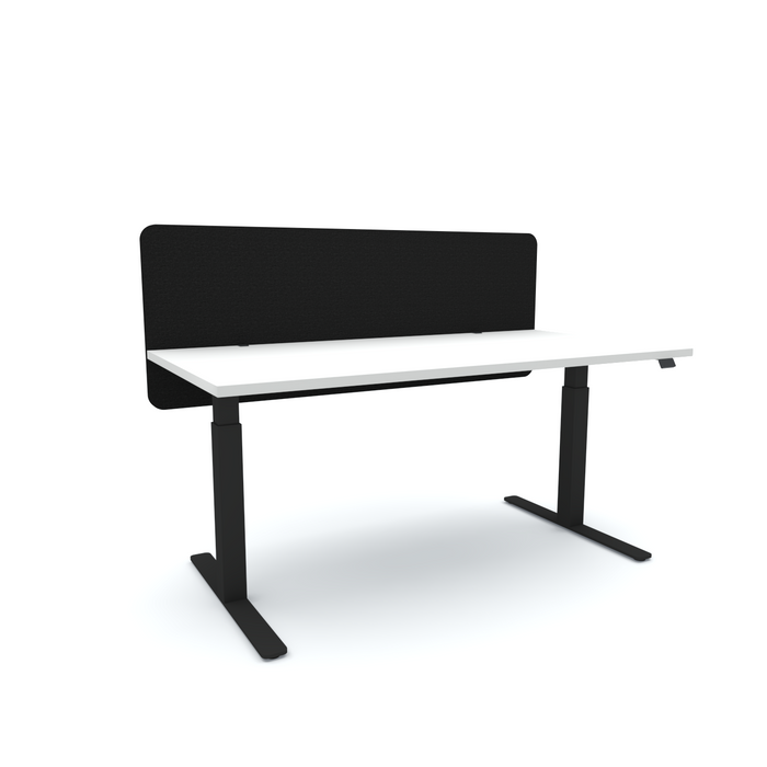 Acoustic Desk Screen Modesty 1200mm x 24mm x 600mm, Choice of Colours Black BVASM240612BB