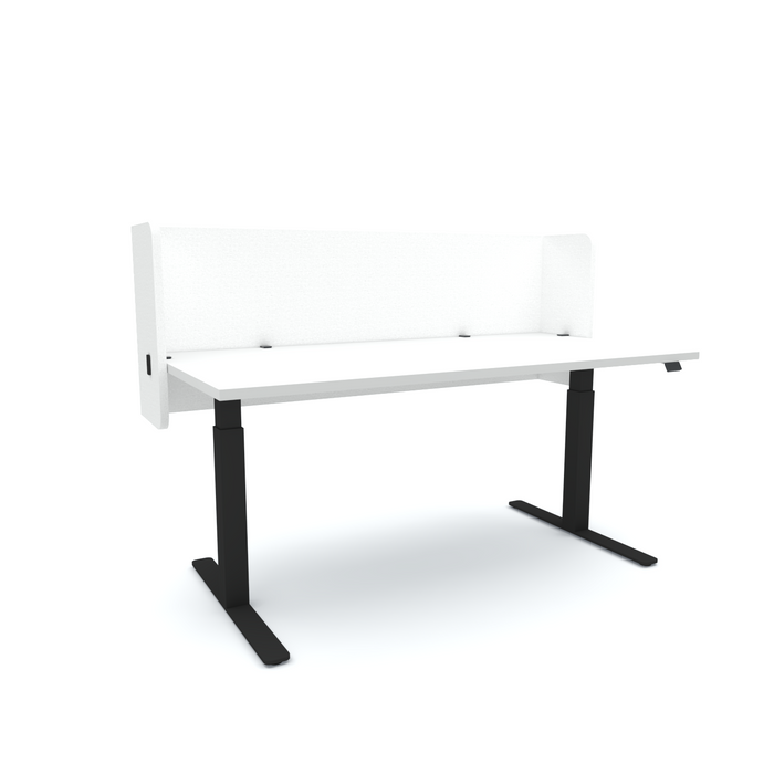 Acoustic Desk Screen Pod, 1200mm x 24mm x 600mm, Choice of Colours White BVASP240612WH