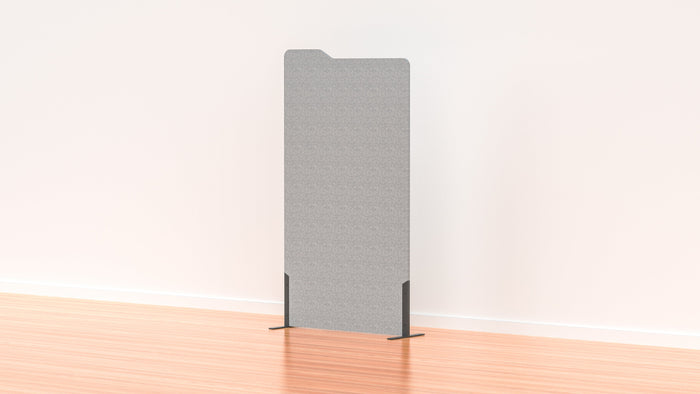 Acoustic Freestanding Partition Milford 1000x1800mm (1 Panel) with 2 feet Dark Silvery Grey BVAPART1MILFORDDS