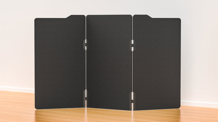 Acoustic Freestanding Partition Milford 1000x1800mm (3 Panels) 4 feet Black BVAPART3MILFORD-4BB