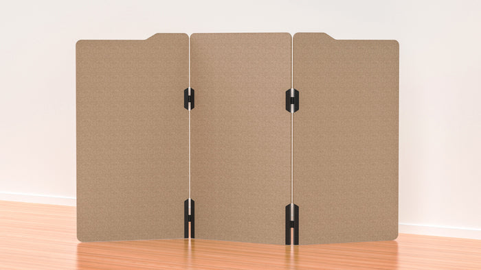 Acoustic Freestanding Partition Milford 1000x1800mm (3 Panels) 4 feet Dark Camel BVAPART3MILFORD-4DC