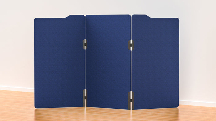 Acoustic Freestanding Partition Milford 1000x1800mm (3 Panels) 4 feet Navy Peony BVAPART3MILFORD-4NP
