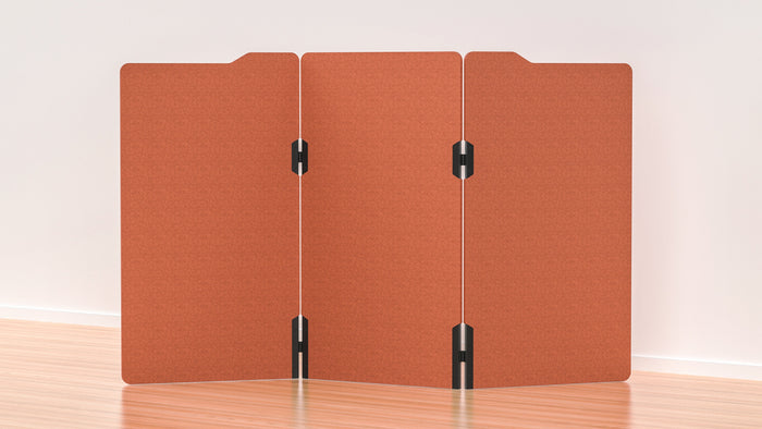 Acoustic Freestanding Partition Milford 1000x1800mm (3 Panels) 4 feet Rust BVAPART3MILFORD-4RU