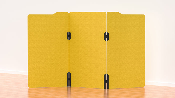 Acoustic Freestanding Partition Milford 1000x1800mm (3 Panels) 4 feet Yellow BVAPART3MILFORD-4YY