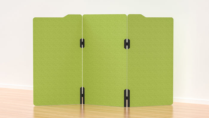 Acoustic Freestanding Partition Milford 1000x1800mm (3 Panels) No Feet Apple Green BVAPART3MILFORDAG