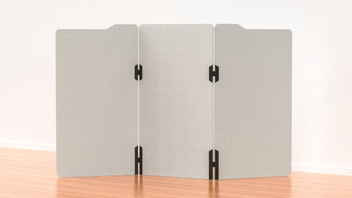 Acoustic Freestanding Partition Milford 1000x1800mm (3 Panels) No Feet White BVAPART3MILFORDWH