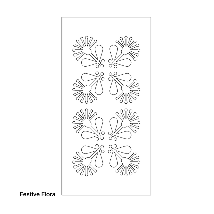 Acoustic Hanging Carved Panels 2400mm x 1200mm x 12mm,  Festive Flora - Choice of Colours