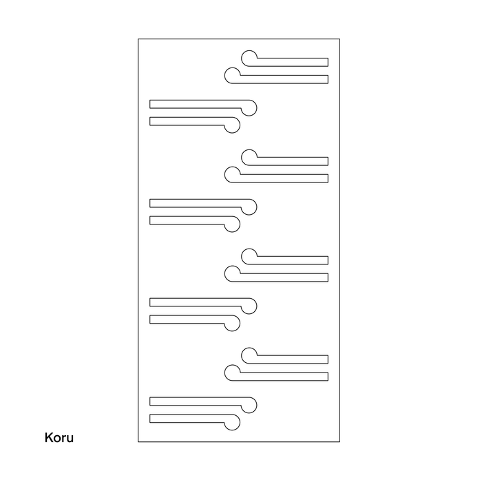 Acoustic Hanging Carved Panels 2400mm x 1200mm x 12mm, Koru - Choice of Colours