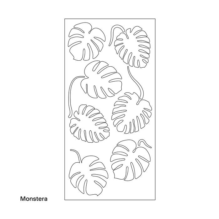 Acoustic Hanging Carved Panels 2400mm x 1200mm x 12mm, Monstera - Choice of Colours