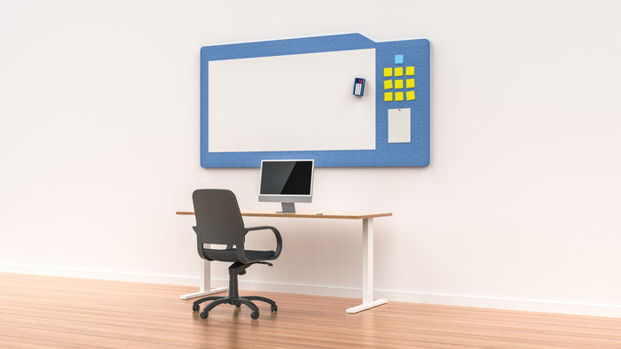 Acoustic Whiteboard Milford 1200mm x 1500mm, with Pinboard - Choice of Colours Sky Blue BVAW1215SBMILFORD