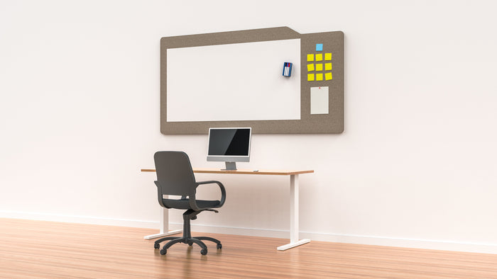 Acoustic Whiteboard Milford 1200mm x 1800mm, with Pinboard - Choice of Colours Dark Camel BVAW1218DCMILFORD