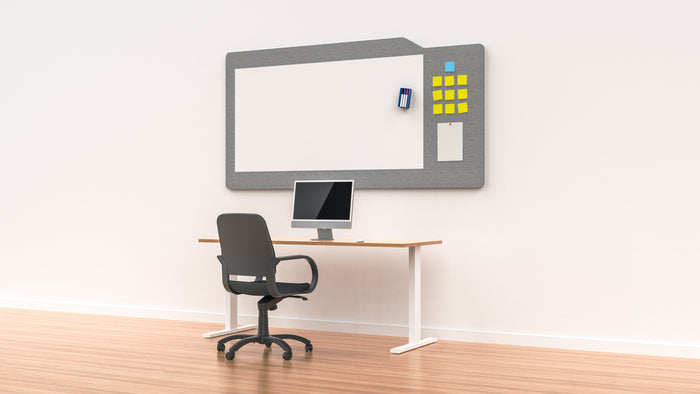Acoustic Whiteboard Milford 1200mm x 1800mm, with Pinboard - Choice of Colours Dark Silvery Grey BVAW1218DSMILFORD